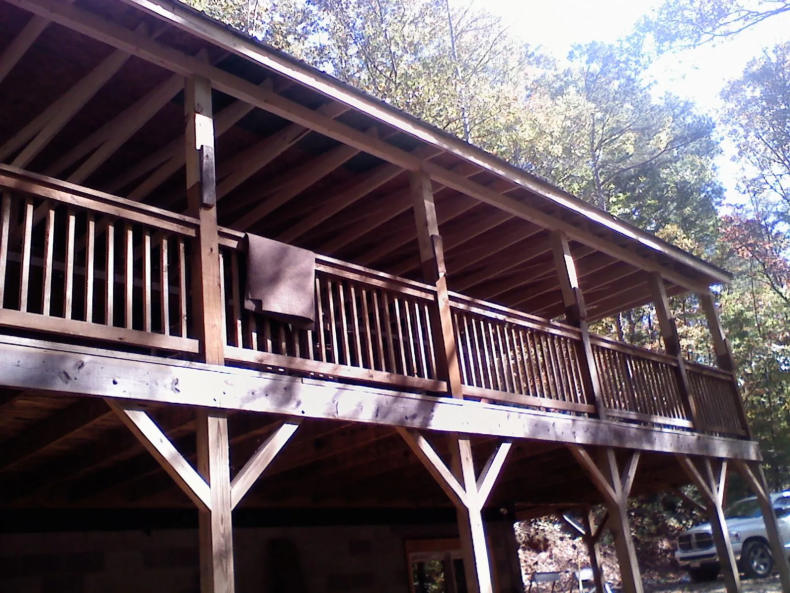 Timber framing under a new elevated porch and deck — Roof Leak Repair in Aberdeen by Roofing Brothers